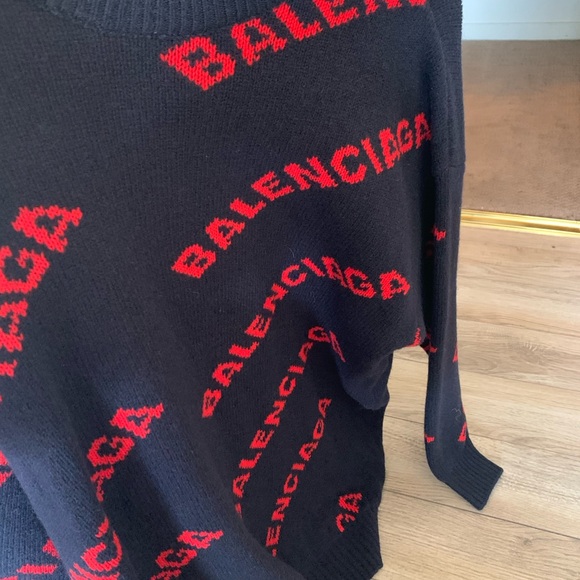Balenciaga Jumper/Sweater in dark blue & red. Size: S. - Picture 3 of 12